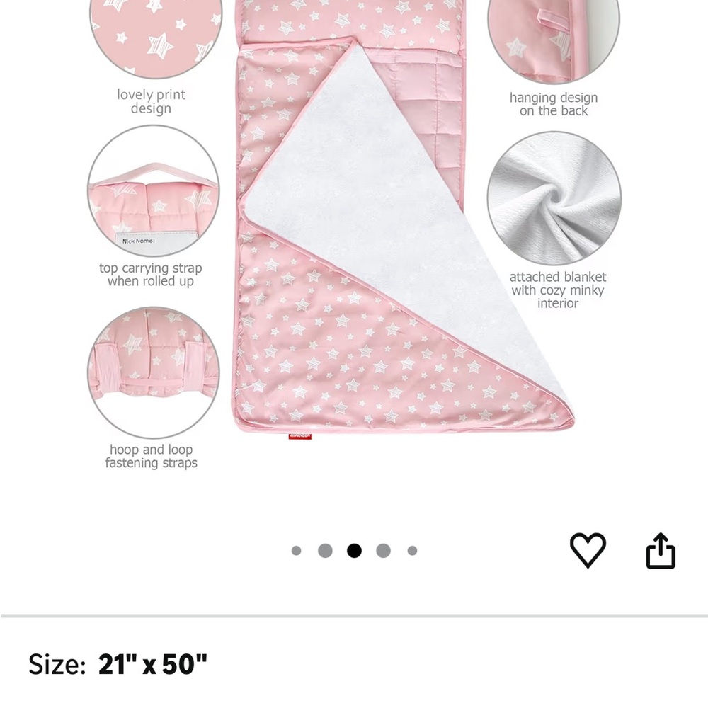 Pink Starry Kids Sleeping Bag